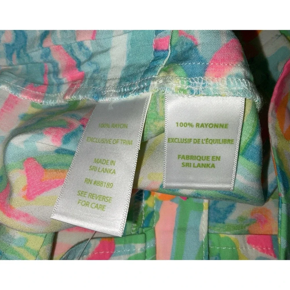 NWOT Women's Lilly Pulitzer Linnea Flat Front Back Zip Shorts Sea Salt Sun Sz 00